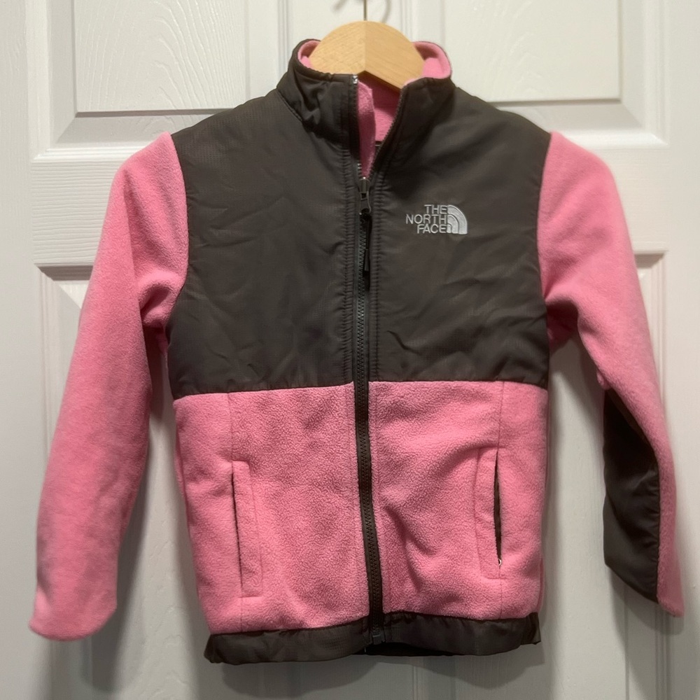 Kids North Face pink fleece Jacket size large